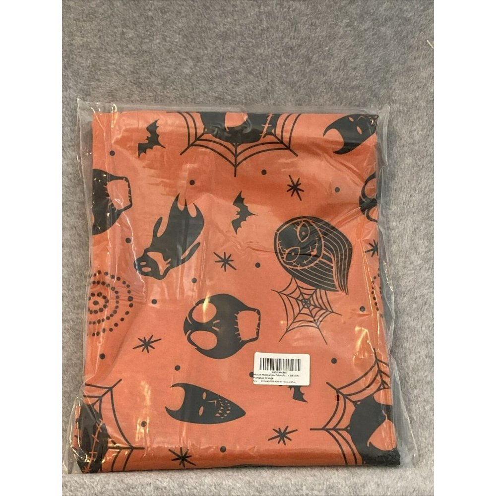Nightmare Before Christmas Halloween Tablecloth 60x84 Rectangle Orange Fabric